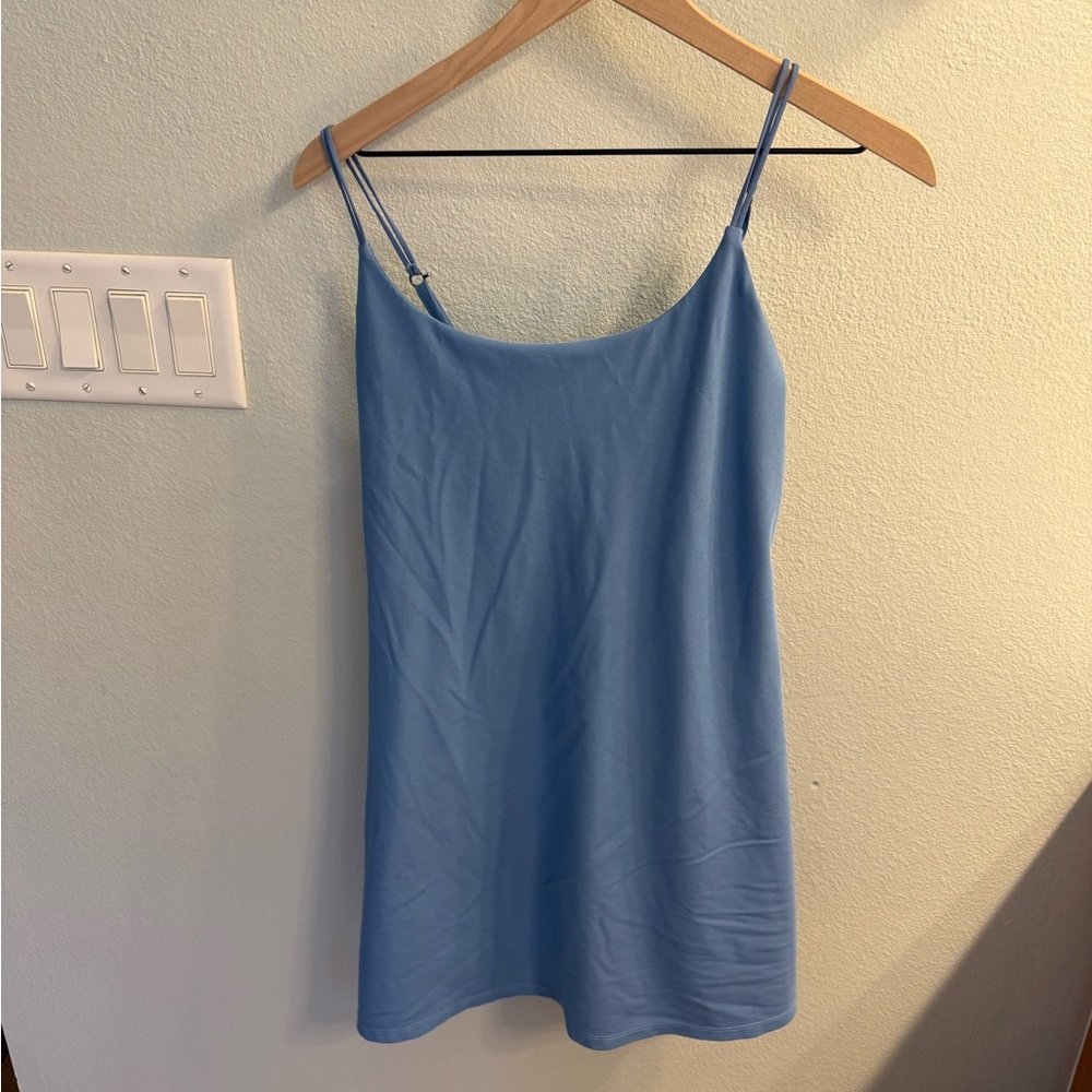 Abercrombie & Fitch blue Traveler Mini Dress Built In Shorts Stretchy size MT - Picture 5 of 8